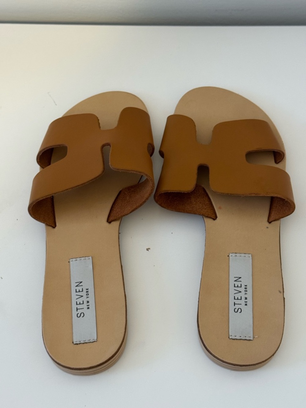 Steve Madden Hadyn Tan Cutout Slide Heeled Bohemian Sandals Size 7.5